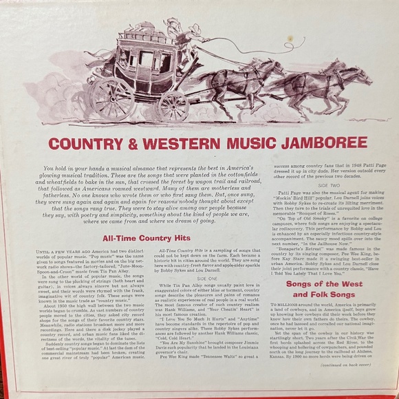 1963 Country & Western Music Jamboree Vinyl Records (3 REcords) - Picture 3 of 9
